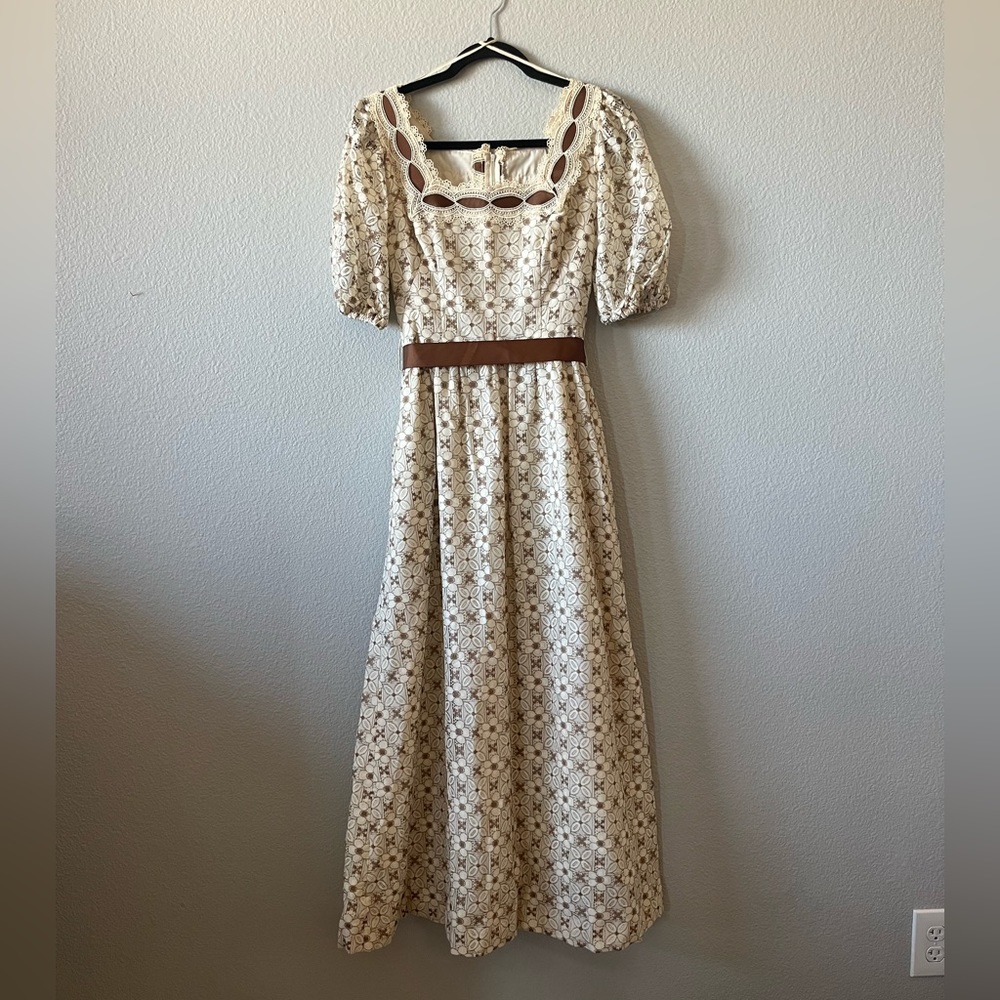 Vintage 1970's Princess Kaiulani Lace Dress
